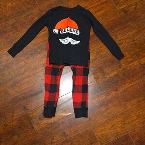 Old Navy Black and Red Santa Pajama Set